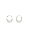 Luna Small Hoops - Silver  White with Diamond  Detail