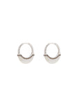 Luna Small Hoops - Silver  Brown with Diamond  Detail
