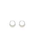 Luna X-Small Hoops - Silver White with Diamond  Detail
