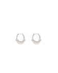 Luna X-Small Hoops - Silver White with Diamond  Detail