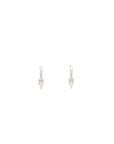 Luna X-Small Hoops - Silver White with Diamond  Detail