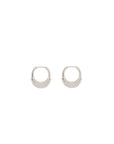 Luna X-Small Hoops - Silver with White Diamond Pave
