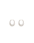 Luna X-Small Hoops - Silver with White Diamond Pave