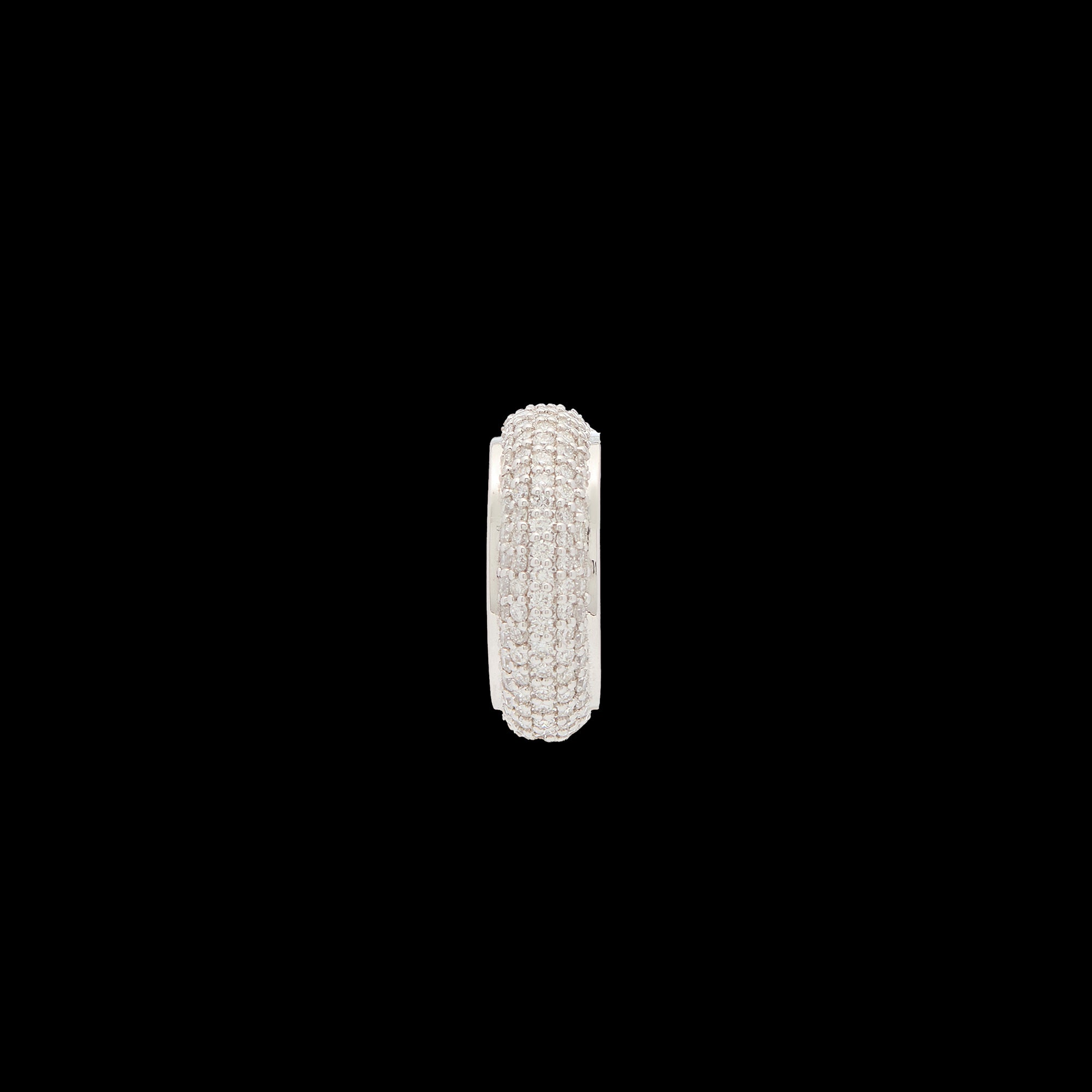 Luna Earcuff - Silver with White  Diamond Pave