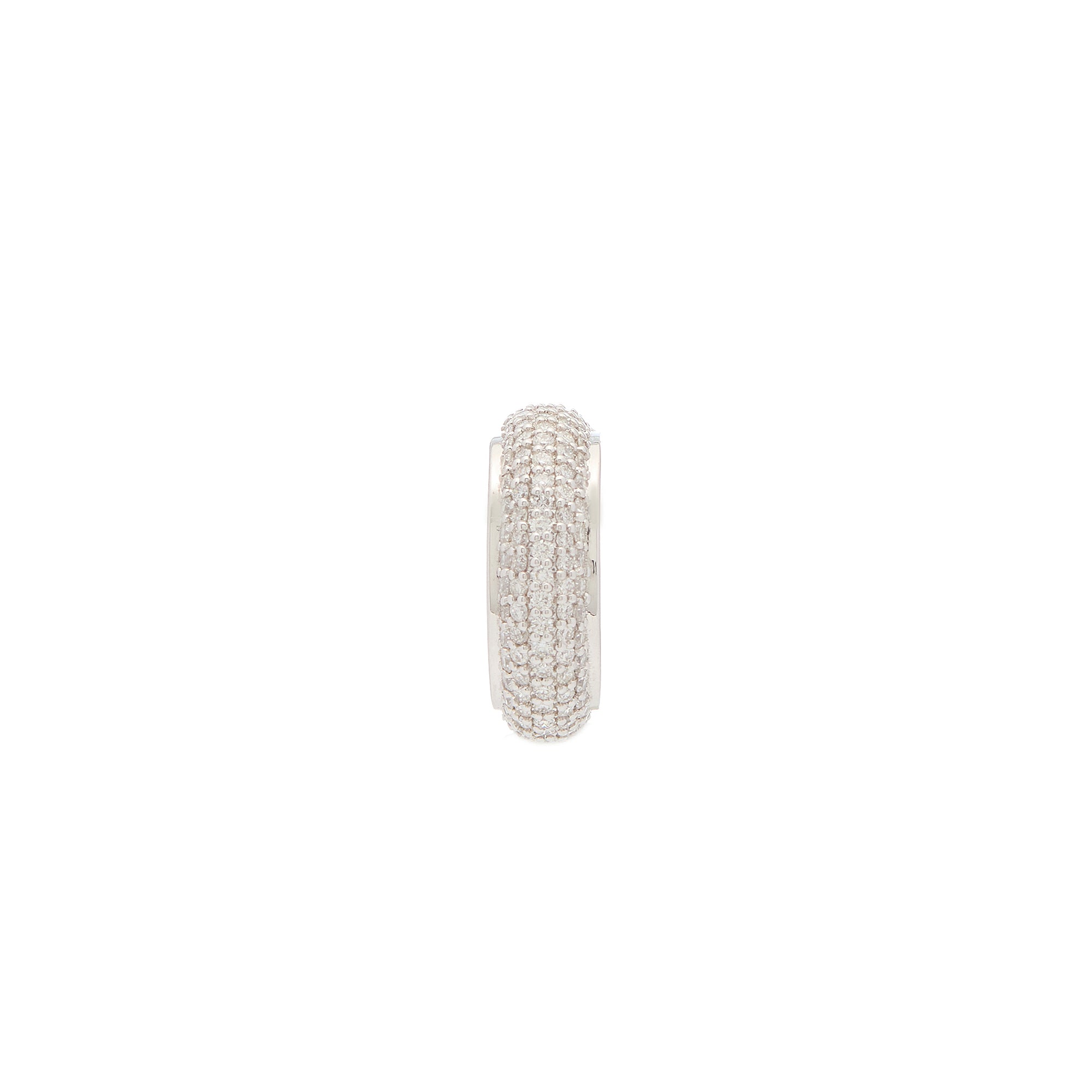 Luna Earcuff - Silver with White  Diamond Pave