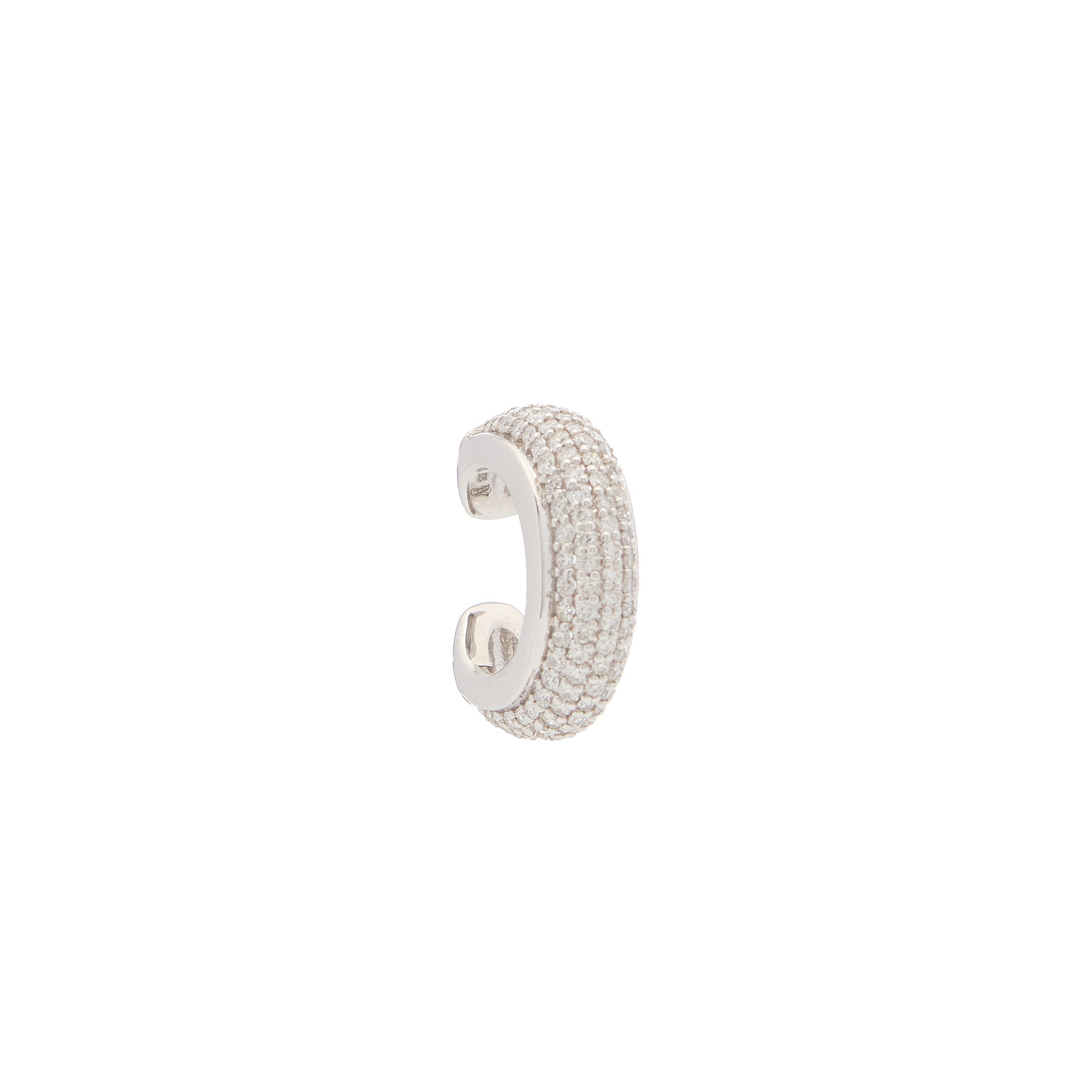 Luna Earcuff - Silver with White  Diamond Pave
