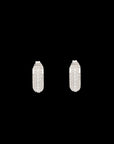 Luna Huggies - Silver with White Diamond Pave