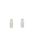 Luna Huggies - Silver with White Diamond Pave