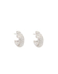 Luna Huggies - Silver with White Diamond Pave