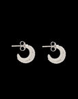 Luna Huggies - Silver with White Diamond Pave