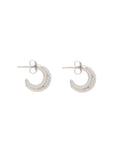 Luna Huggies - Silver with White Diamond Pave