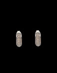 Luna Huggies - Silver with Brown Diamond Pave