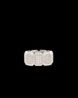 Ray of Light - Silver Quatrum Wide Band - White Diamond Pave