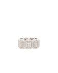 Ray of Light - Silver Quatrum Wide Band - White Diamond Pave