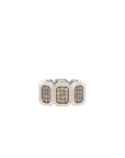 Ray of Light - Silver Quatrum Wide Band - Brown Diamond Pave