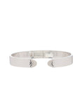 Doppia Luna Slim Cuff - Silver White Diamond Pave