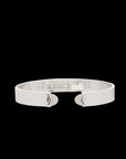 Doppia Luna Slim Cuff - Silver White Diamond Pave