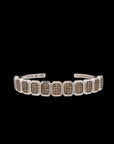 Ray of Light -  Quatrum Cuff  Silver - Brown Pave Diamonds