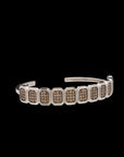 Ray of Light -  Quatrum Cuff  Silver - Brown Pave Diamonds