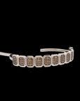 Ray of Light -  Quatrum Cuff  Silver - Brown Pave Diamonds