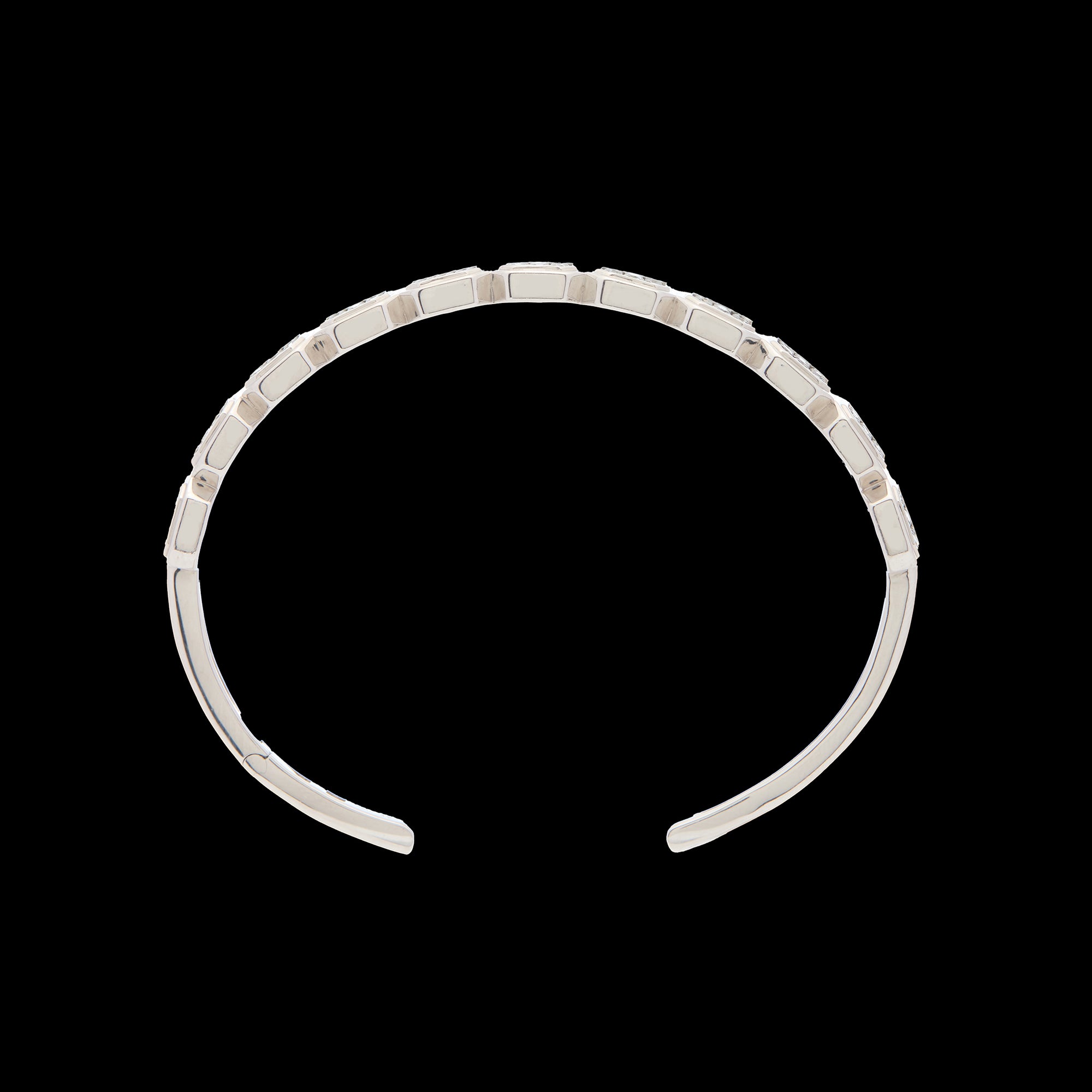 Ray of Light -  Quatrum Cuff  Silver - Brown Pave Diamonds