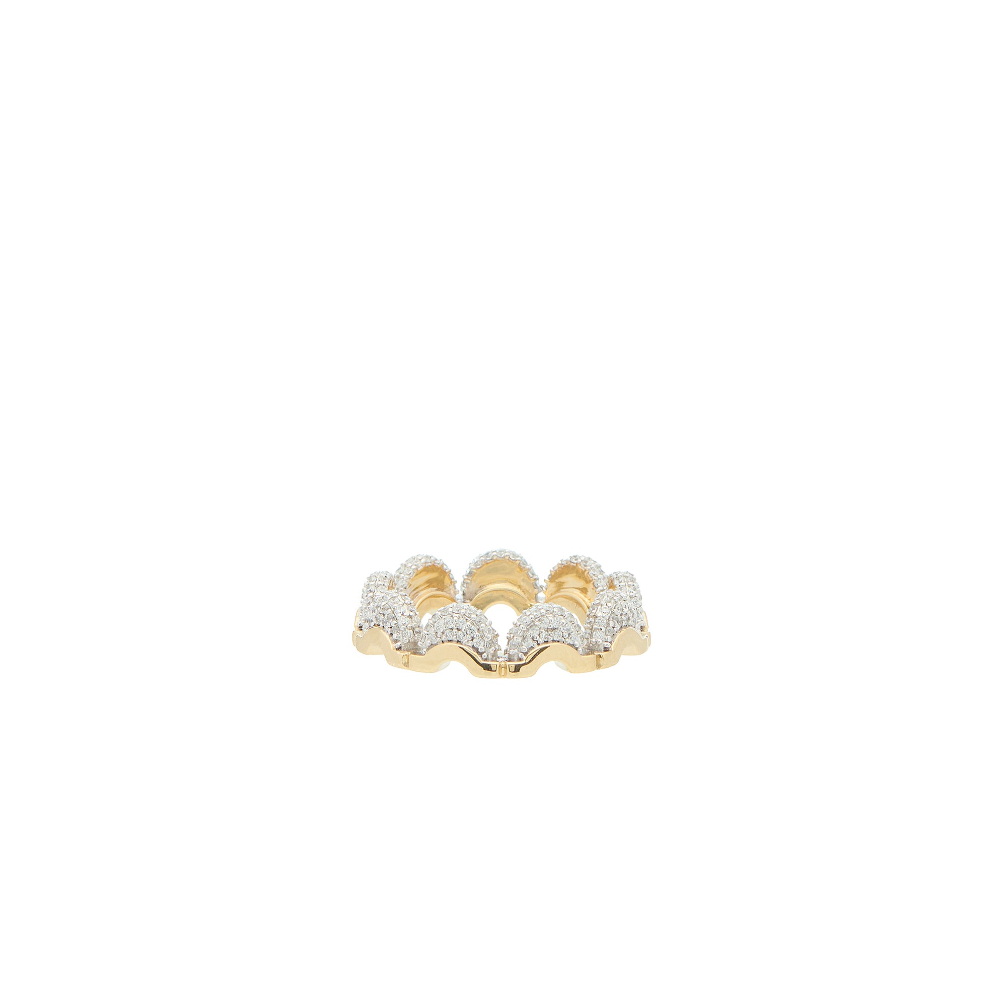 Doppia Mini Luna Band - Gold Diamond Pave