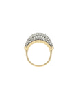 Luna Micro Ring - Gold with White Diamond  Pave Rhodium Base