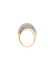 Luna Micro Ring - Gold with White Diamond  Pave Rhodium Base