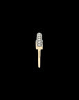 Luna Micro Ring - Gold with White Diamond  Pave Rhodium Base