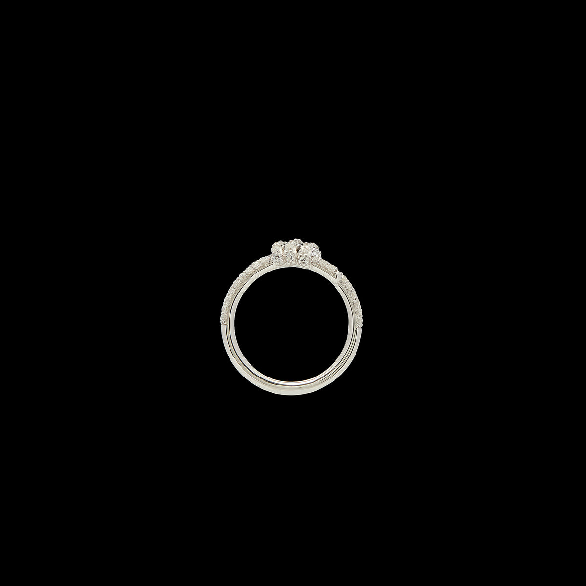 Eclipse Mini Ring - Silver All White Pave