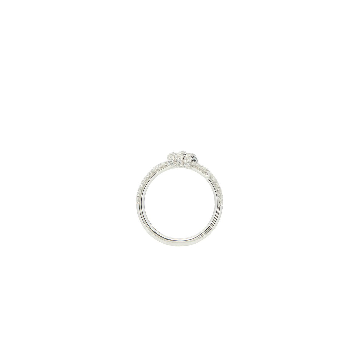 Eclipse Mini Ring - Silver All White Pave