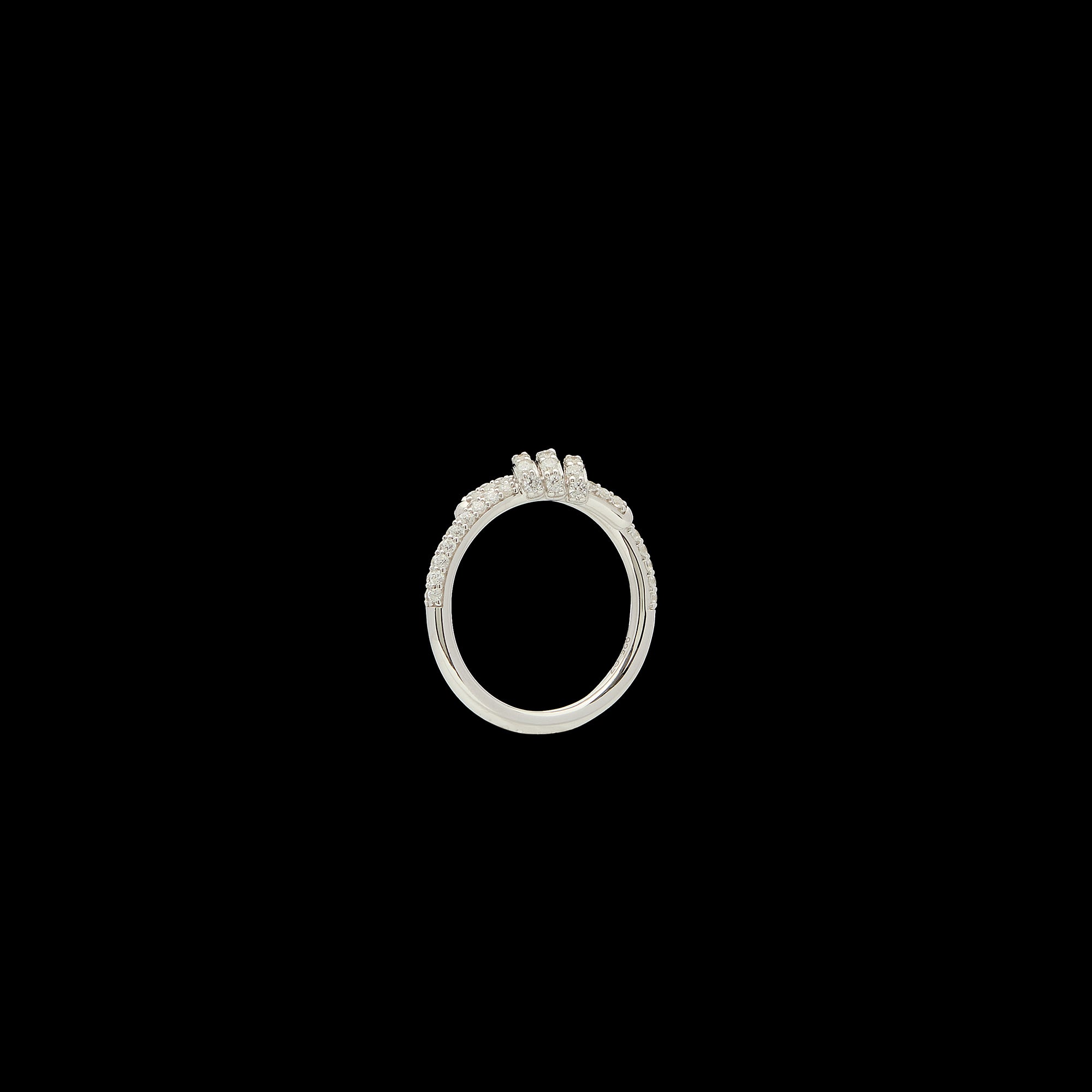 Eclipse Mini Ring - White Gold All White Pave