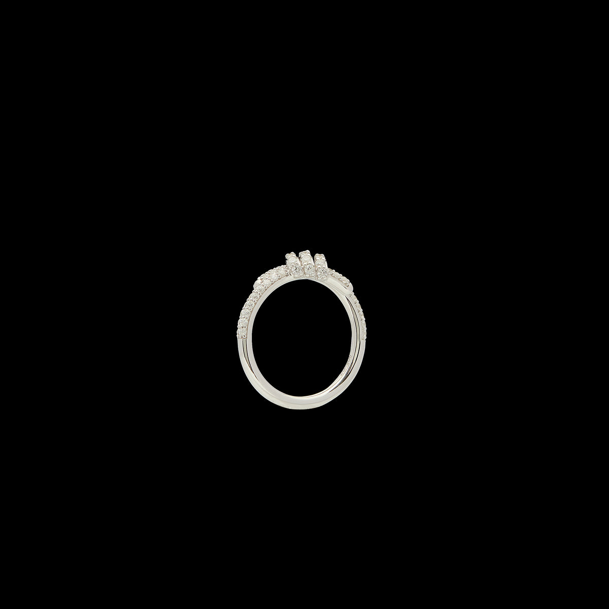 Eclipse Mini Ring - Silver All White Pave