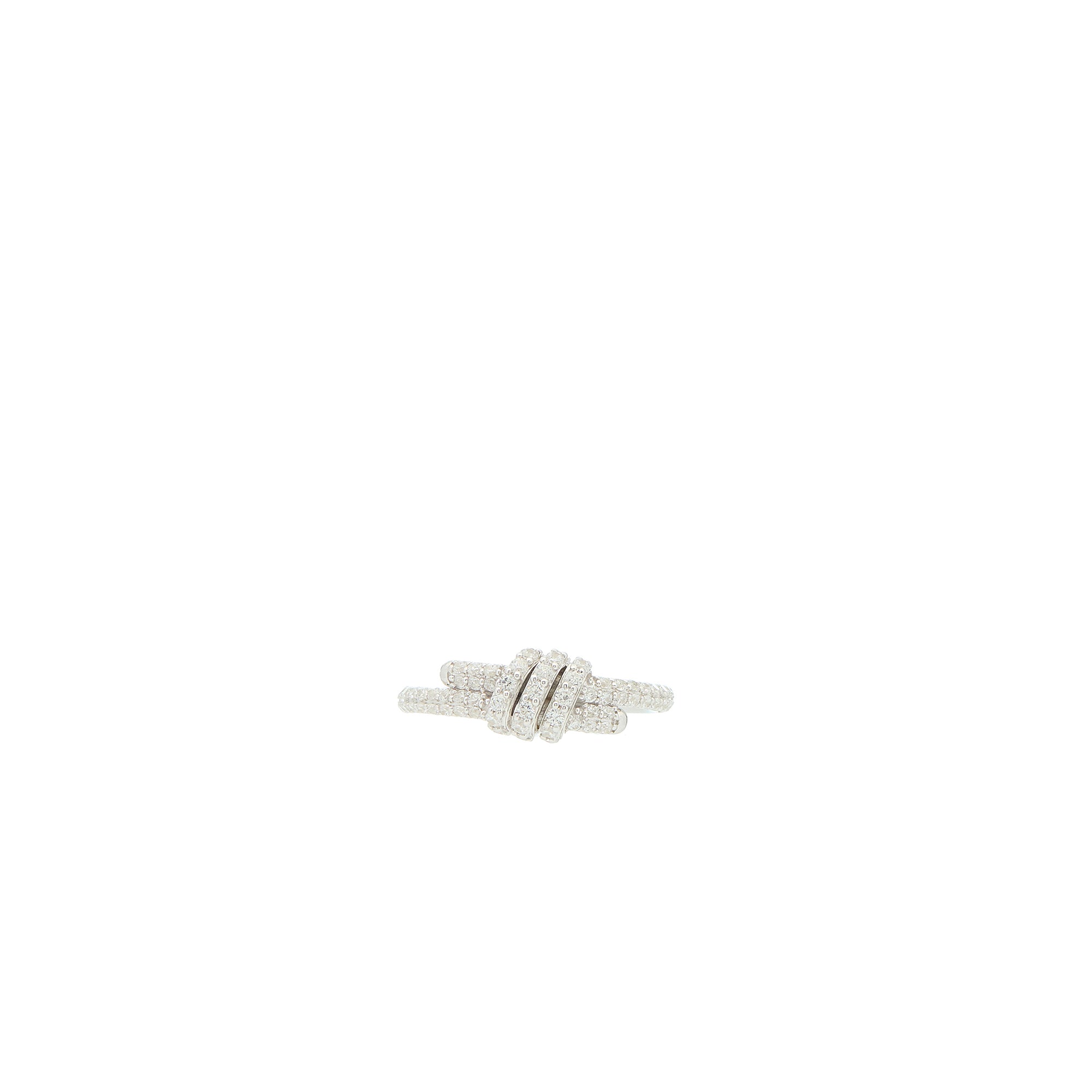 Eclipse Mini Ring - White Gold All White Pave