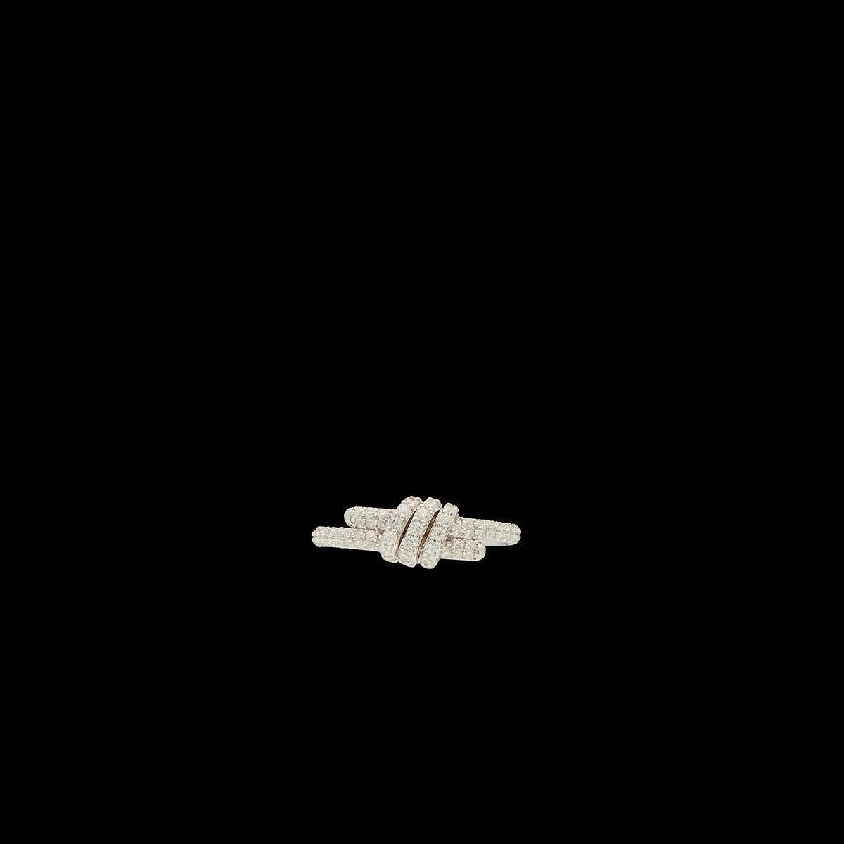 Eclipse Mini Ring - Silver All White Pave