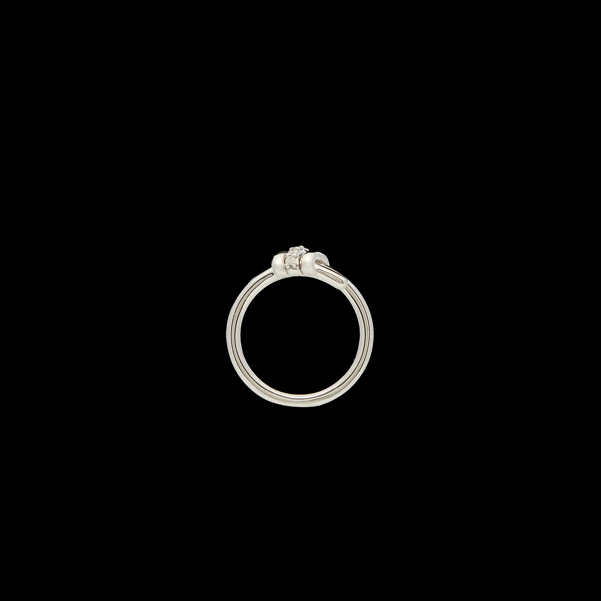 Eclipse Mini Ring - White Gold 1 row pave