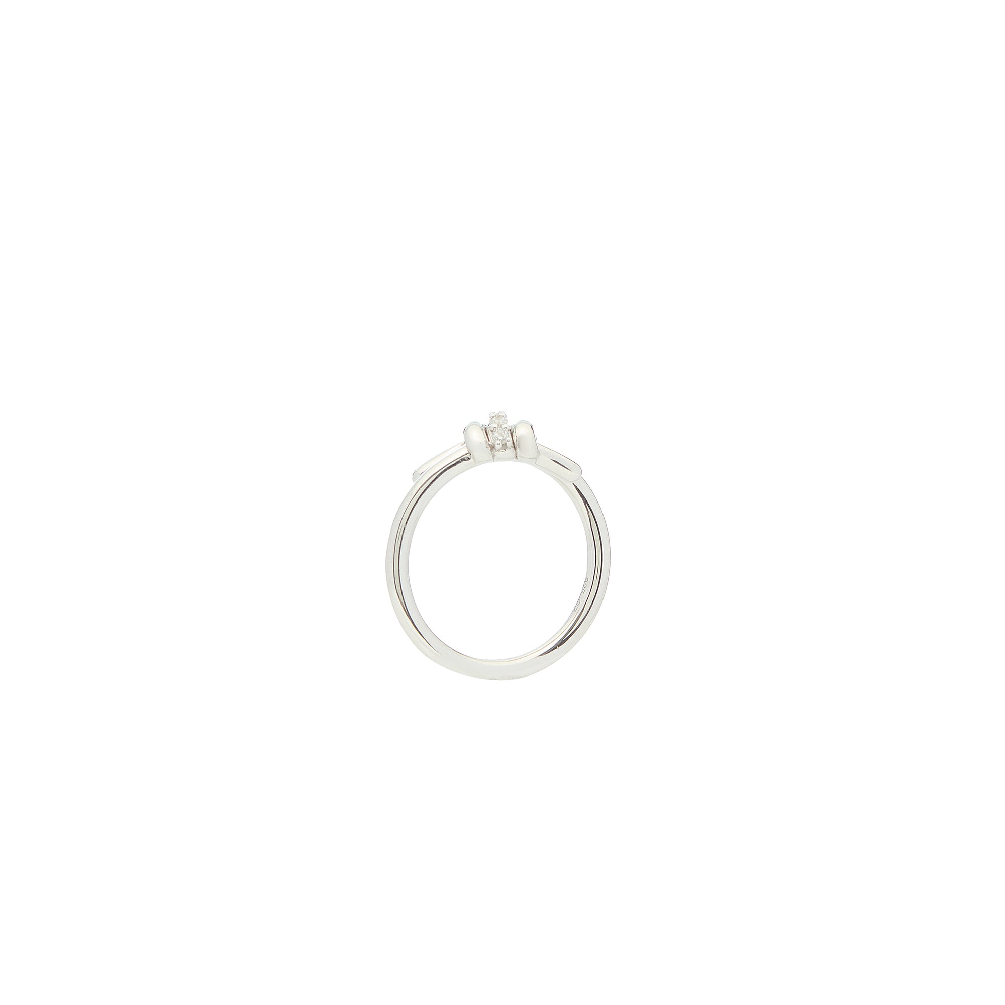 Eclipse Mini Ring - White Gold 1 row pave