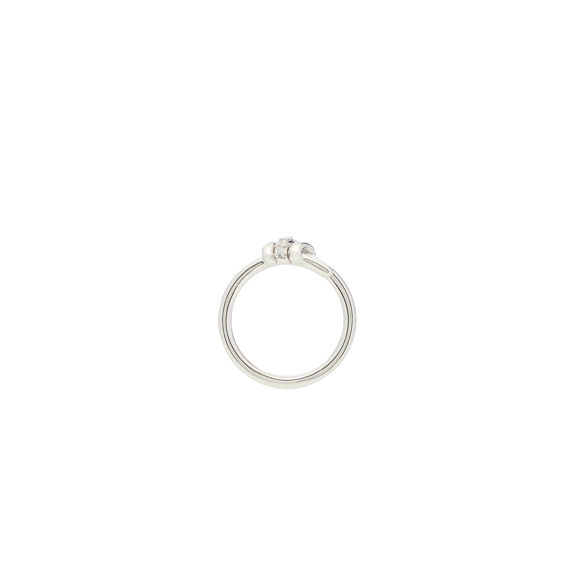 Eclipse Mini Ring - White Gold 1 row pave