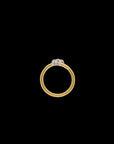 Eclipse Mini Ring - Gold with 3 -White Diamond  Pave