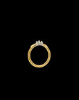 Eclipse Mini Ring - Gold with 3 -White Diamond  Pave