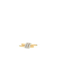 Eclipse Mini Ring - Gold with 3 -White Diamond  Pave