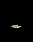Eclipse Mini Ring - Gold with 3 -White Diamond  Pave