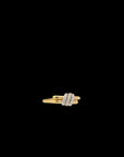 Eclipse Mini Ring - Gold with 3 -White Diamond  Pave