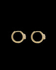 Eclipse Mini Hoops - Gold  3 Row White Diamond Pave