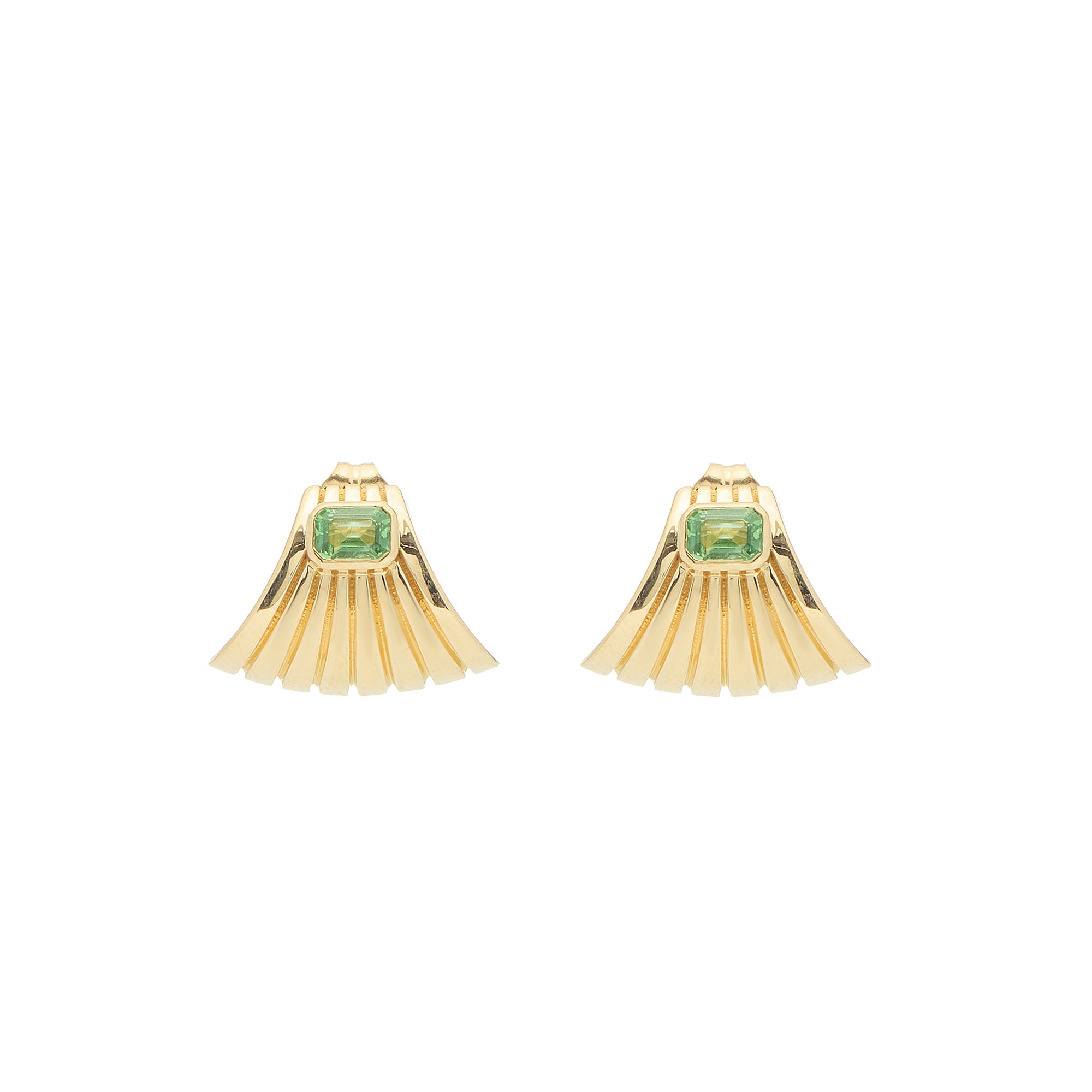 Ray Of Light Cuff Huggies Gold &amp; Tsavorite