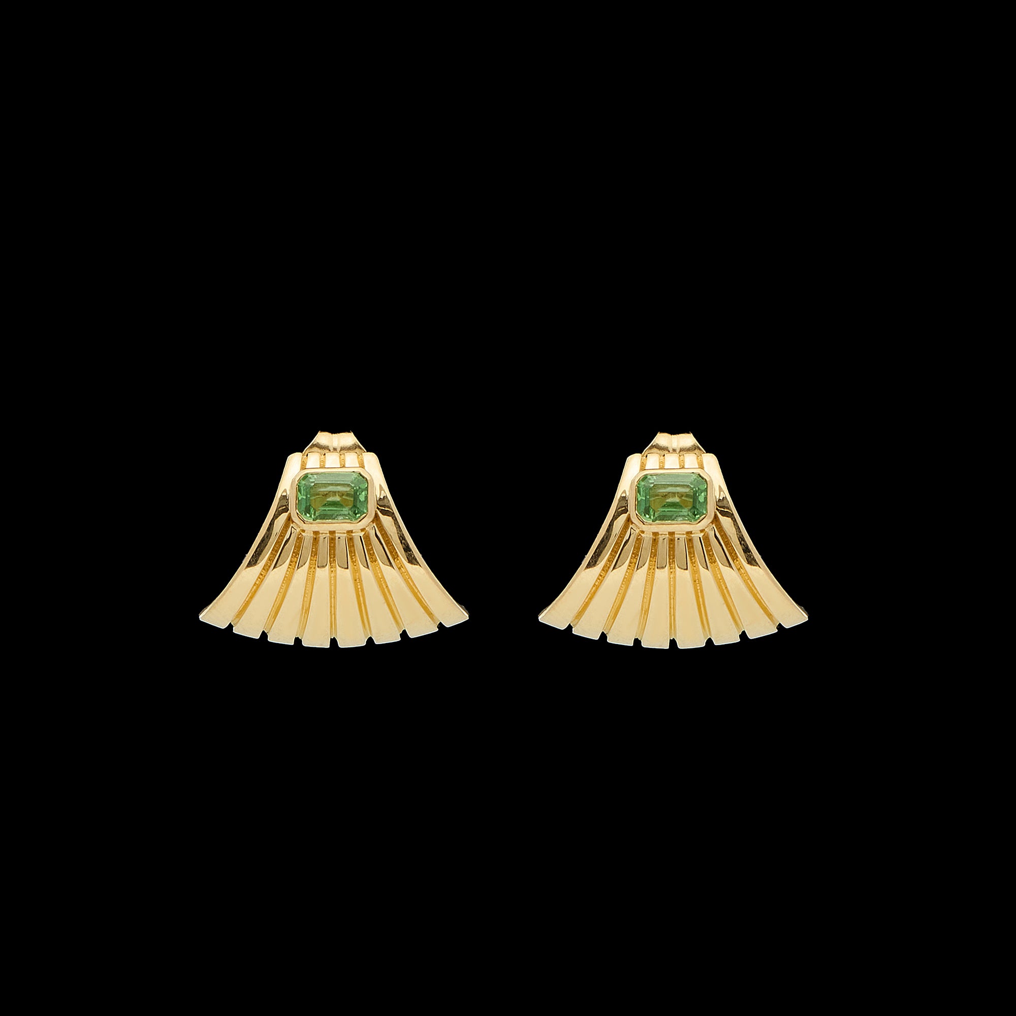 Ray Of Light Cuff Huggies Gold &amp; Tsavorite