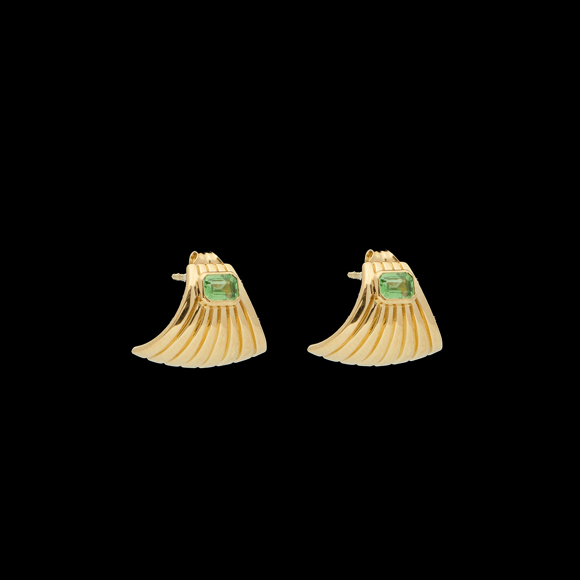 Ray Of Light Cuff Huggies Gold &amp; Tsavorite