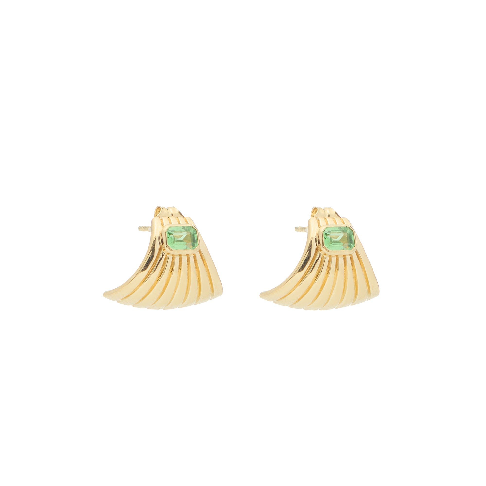 Ray Of Light Cuff Huggies Gold &amp; Tsavorite