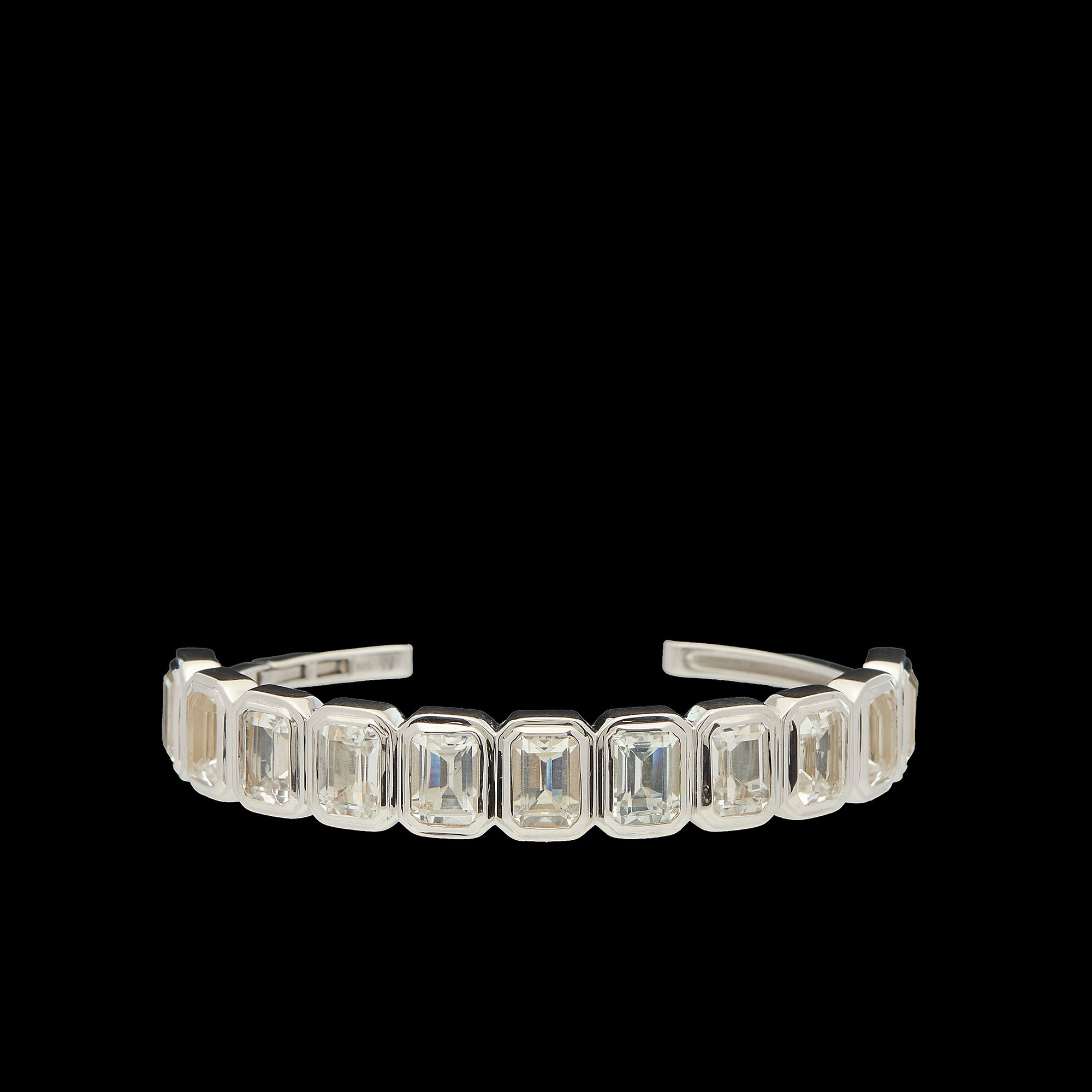 Ray of Light -  Quatrum Cuff  Silver -White Topaz