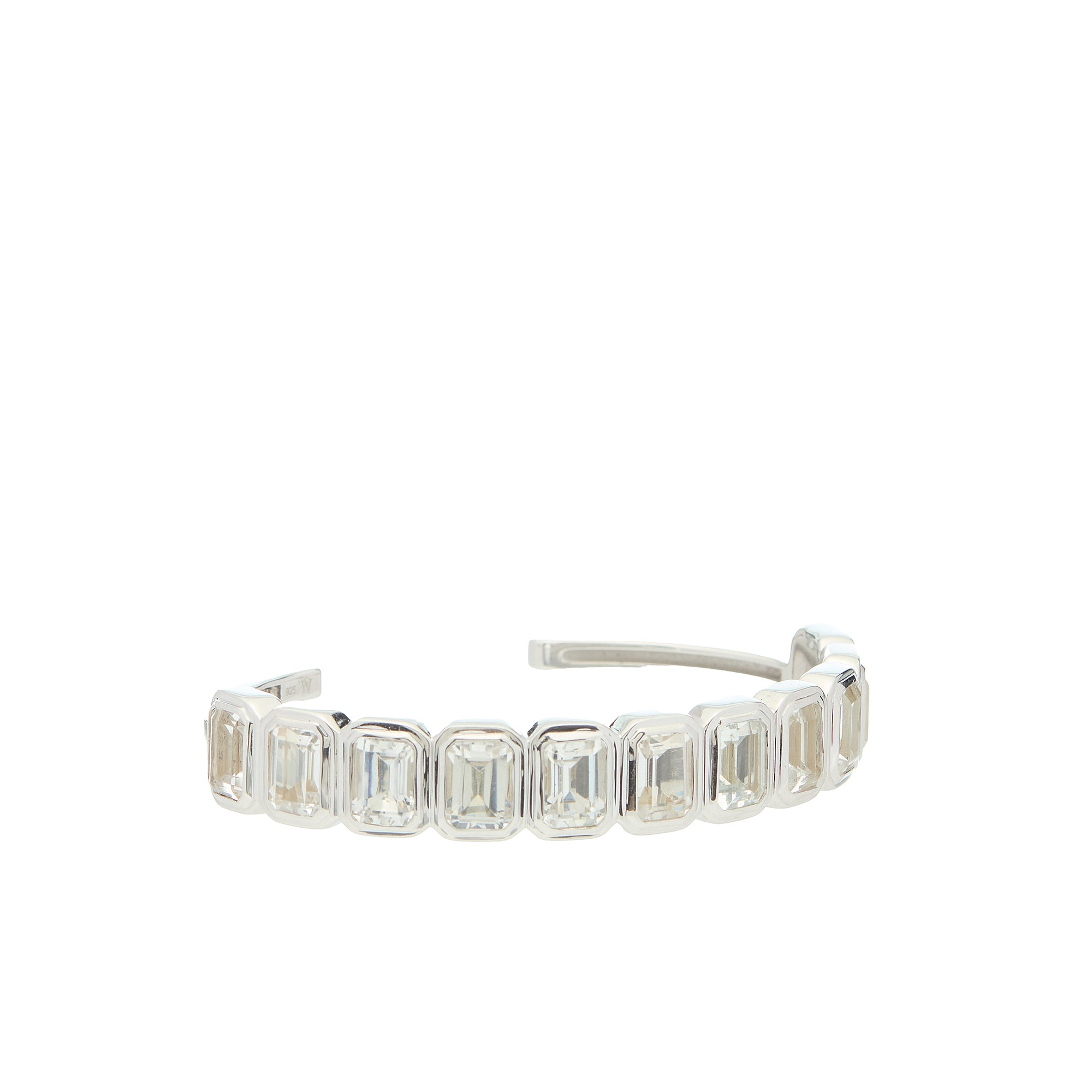 Ray of Light -  Quatrum Cuff  Silver -White Topaz
